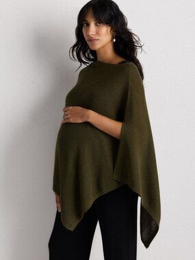 Cotton Cashmere Nursing Shawl in Olive